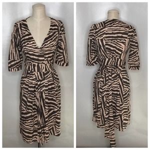 Banana Republic Wrap Animal Leopard Print Dress
